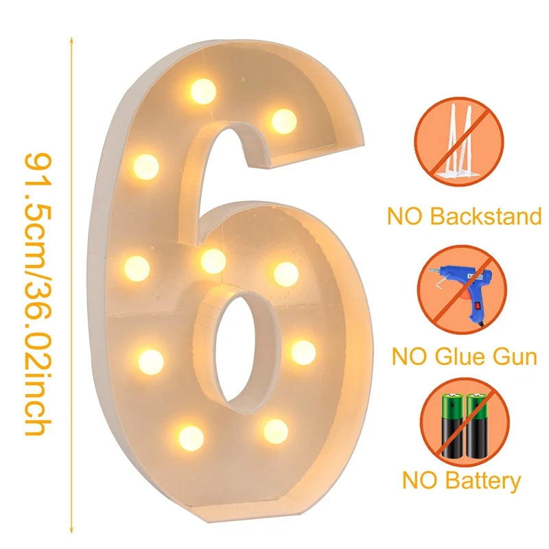 Giant LED Birthday Number Frame for Celebrations ATHLEXES