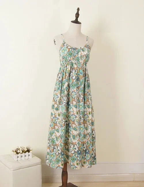 Floral Summer Maxi Halter Dress ATHLEXES