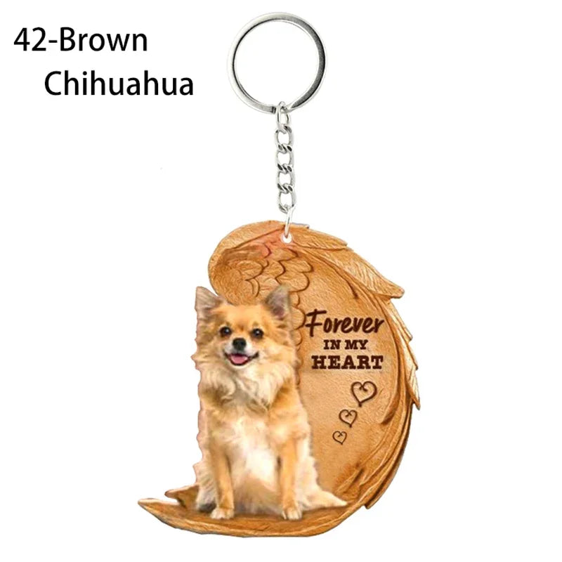 Heartfelt Dog Angel Pendant Keychain ATHLEXES