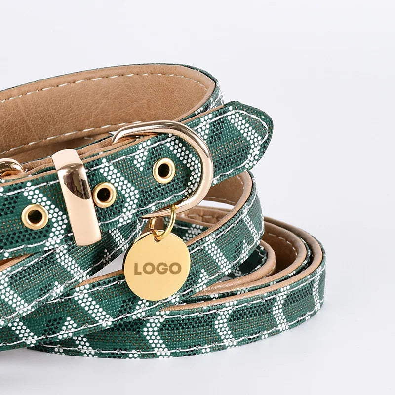 Luxury Snakeskin Soft Leather Pet Collar & Leash Set ATHLEXES