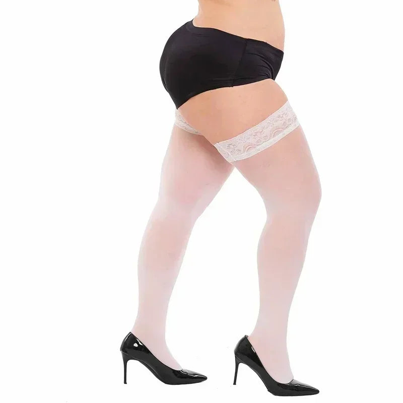 Luxe Lace Plus Size Stay-Up Thigh High Socks ATHLEXES
