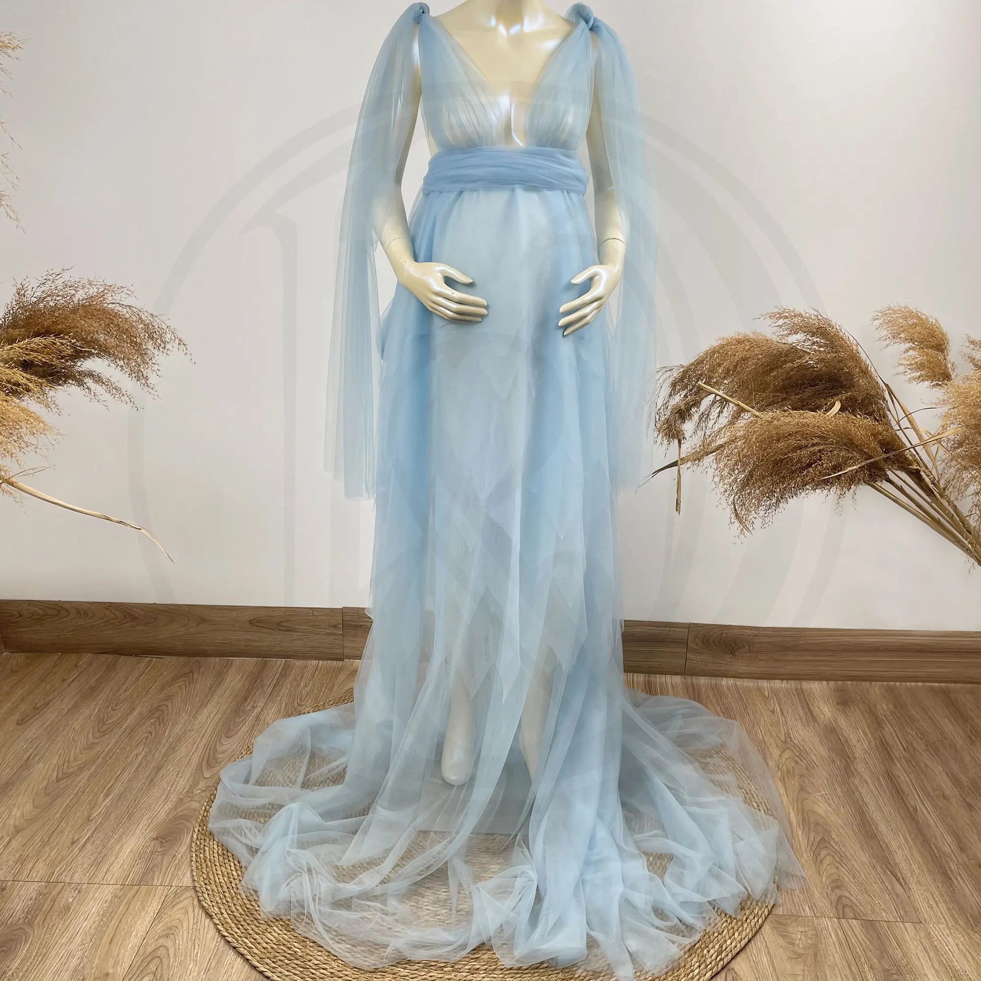 Boho Tulle Maternity Dress for Baby Showers ATHLEXES