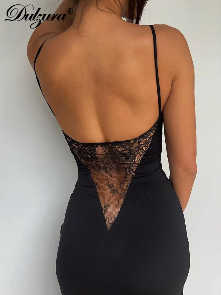 Elegant Lace-Back Cami Maxi Dress ATHLEXES