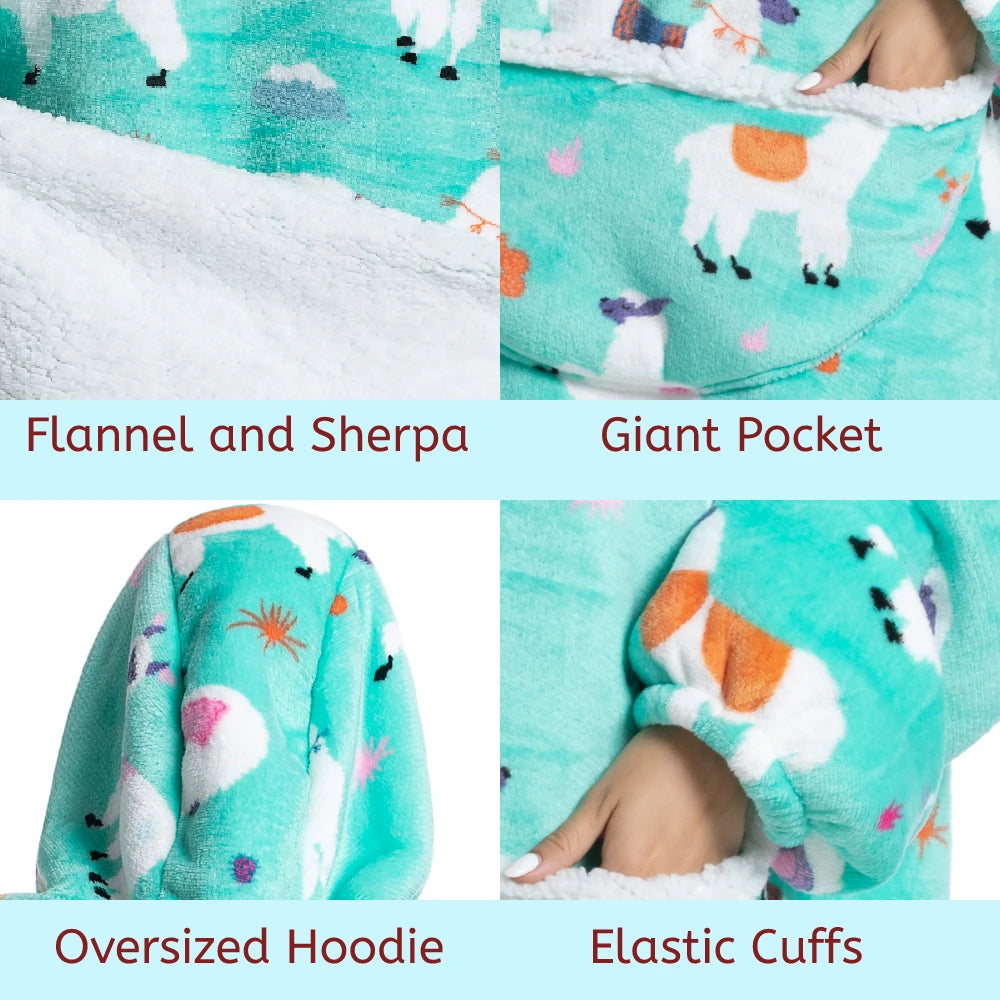 CozyNest Oversized Flannel Hoodie Blanket ATHLEXES