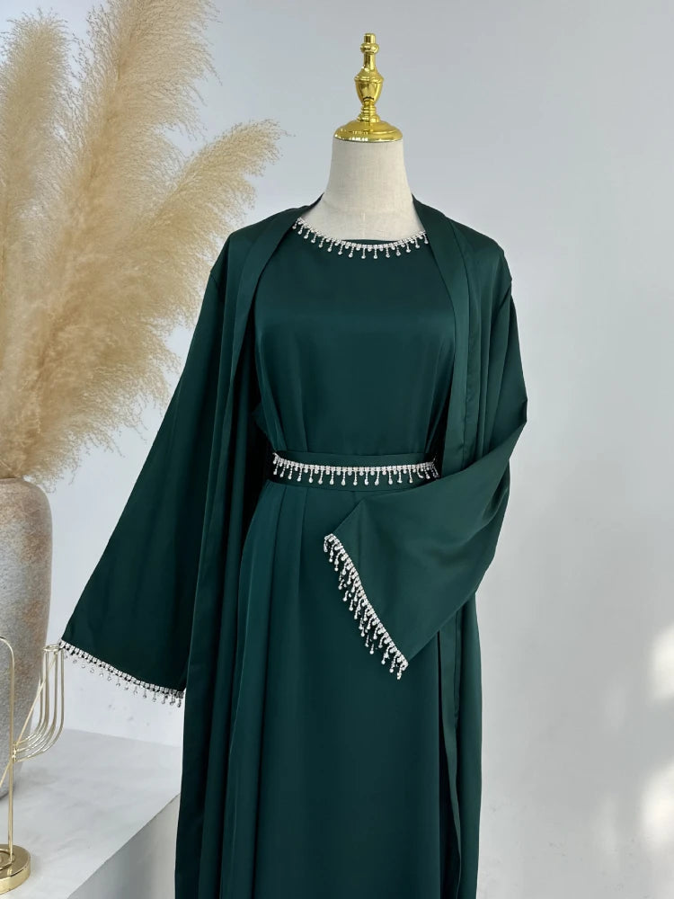 Eid Silky Satin Abaya Set ATHLEXES