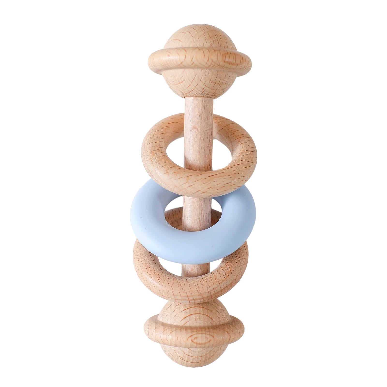 EcoBaby Wooden Rattles and Silicone Teether Set for Infants ATHLEXES