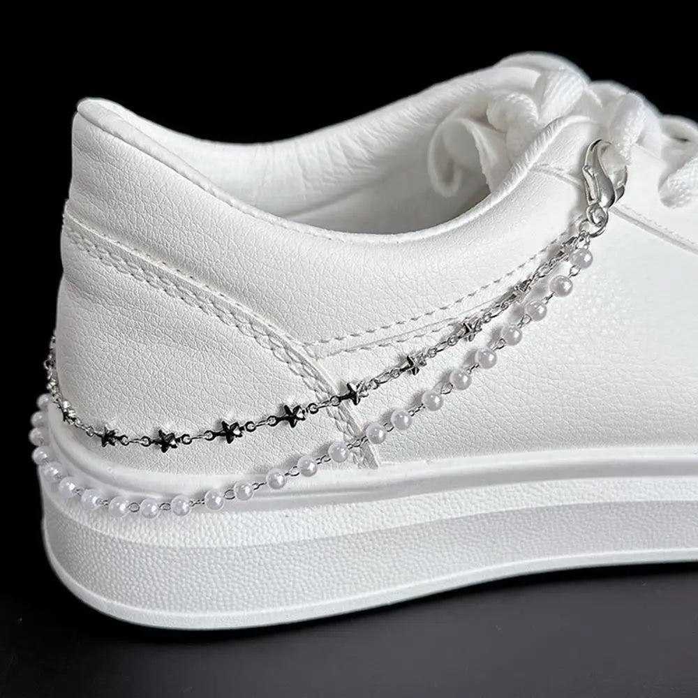 Pearl Charm Metal Shoe Buckle Chain Decorations ATHLEXES