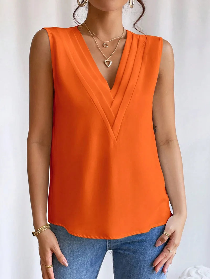 Elegant V Neck Multi-Layered Women's Vest Top ATHLEXES