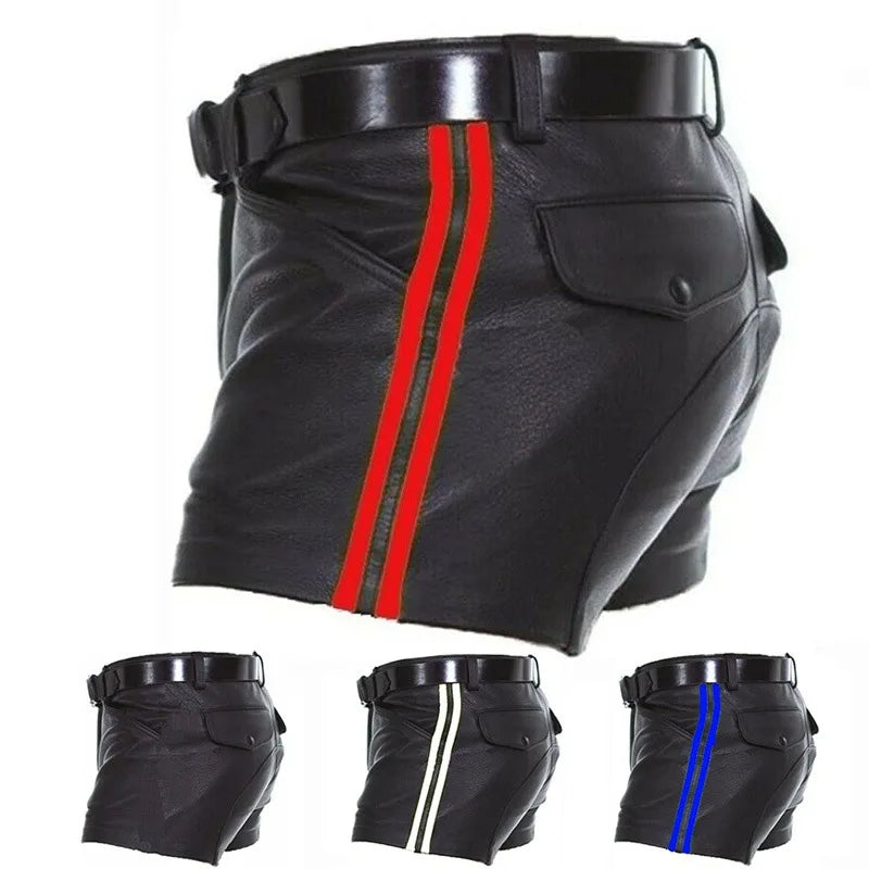 Urban Luxe PU Leather Shorts for Men ATHLEXES
