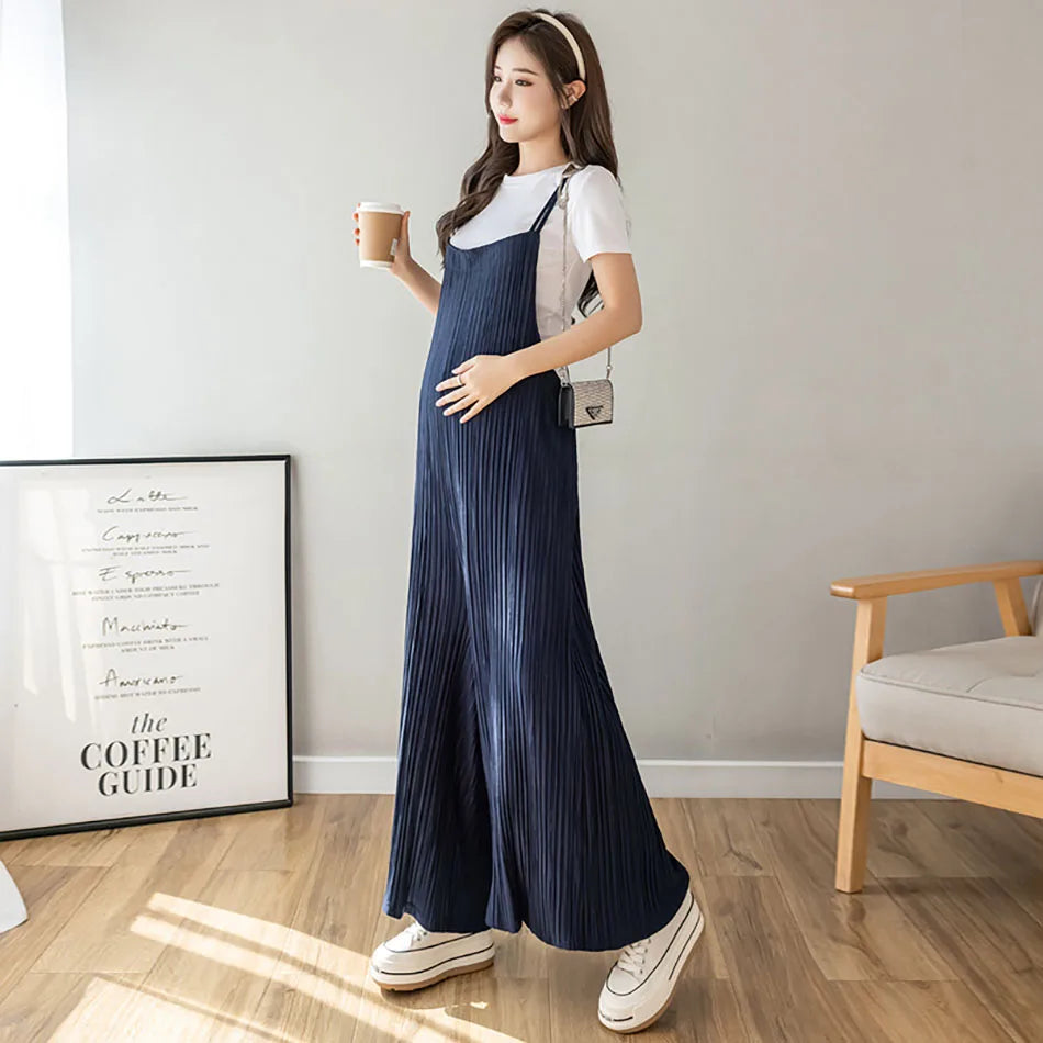 Chic Summer Maternity Chiffon Wide Leg Pants ATHLEXES