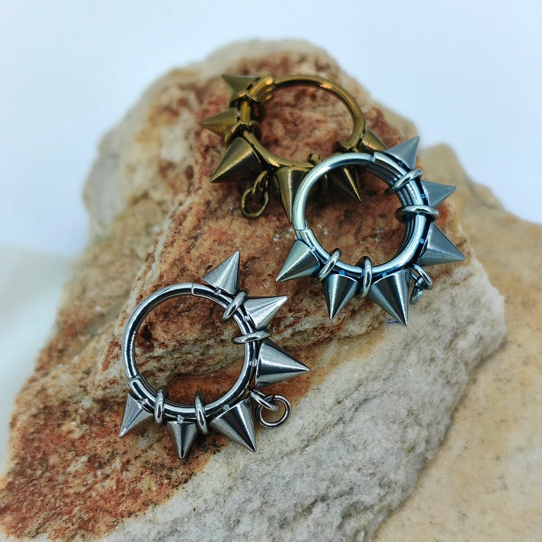 MDNEN Titanium Three-Layer Clicker Earring Set ATHLEXES