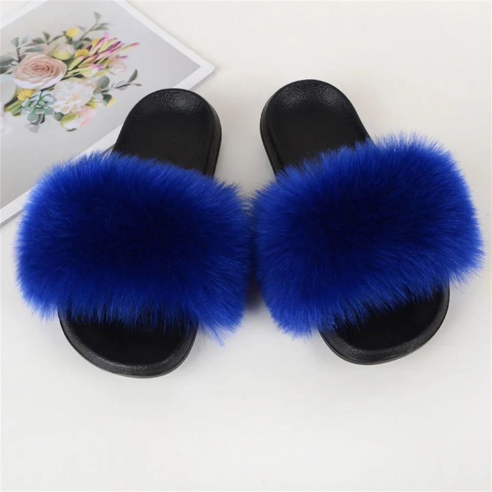 Luxury Faux Fur Slides for Women - Summer Comfort ATHLEXES