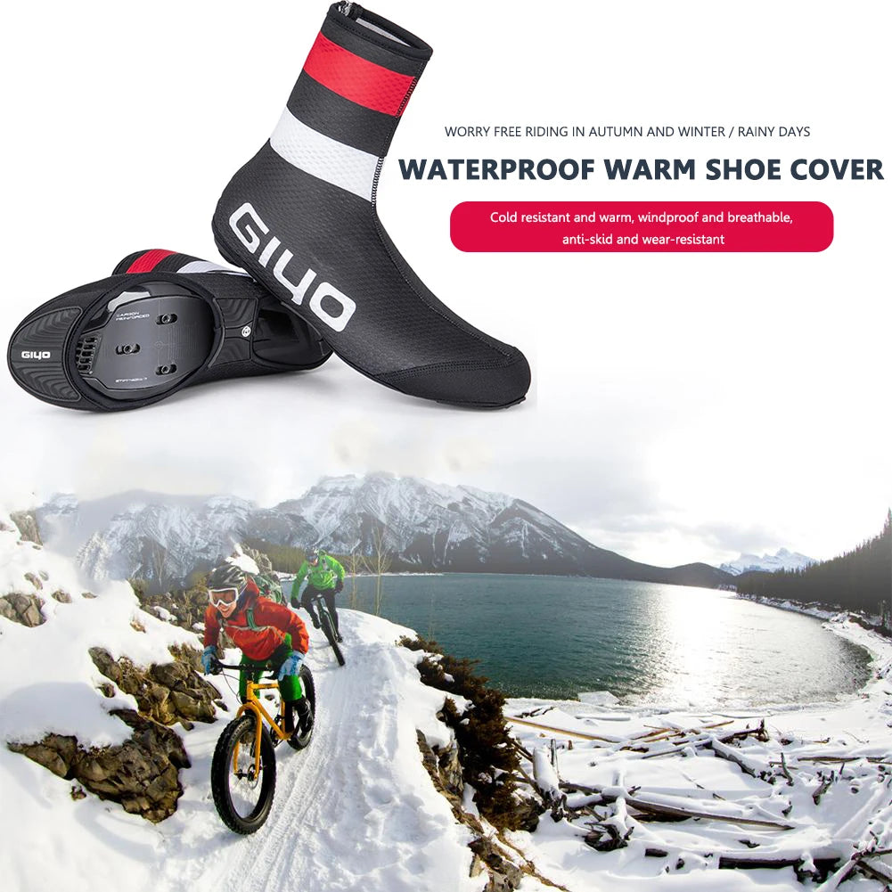GIYO Windproof Waterproof Fleece Cycling Shoe Covers for All Seasons ATHLEXES