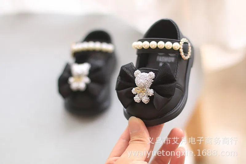 Princess Bow Leather Sneakers for Tiny Trendsetters ATHLEXES
