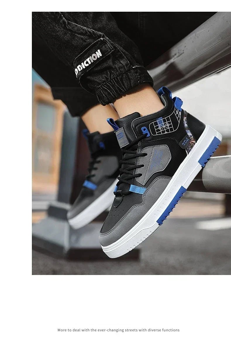 New Men's Shoes Spring and Summer 2024 New Wave Flower Shoes Men's Tide Shoes Men's Leather Sports Casual Breathable Board Shoes ATHLEXES