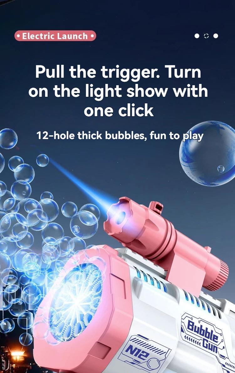 GlowBurst 12-Hole Electric Bubble Blaster ATHLEXES