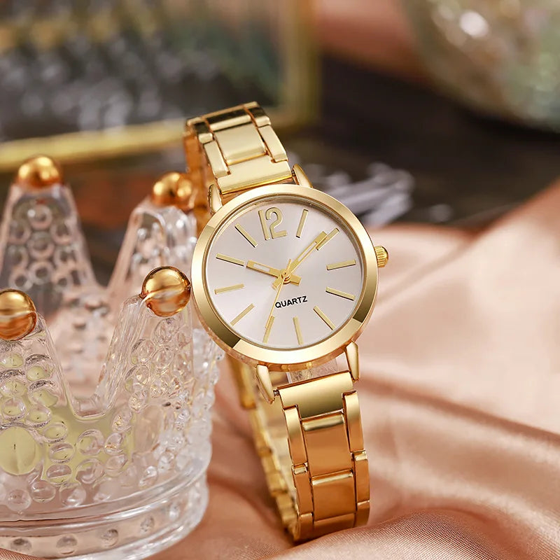 Elegant Duo Gold Bracelet Watches for Women ATHLEXES