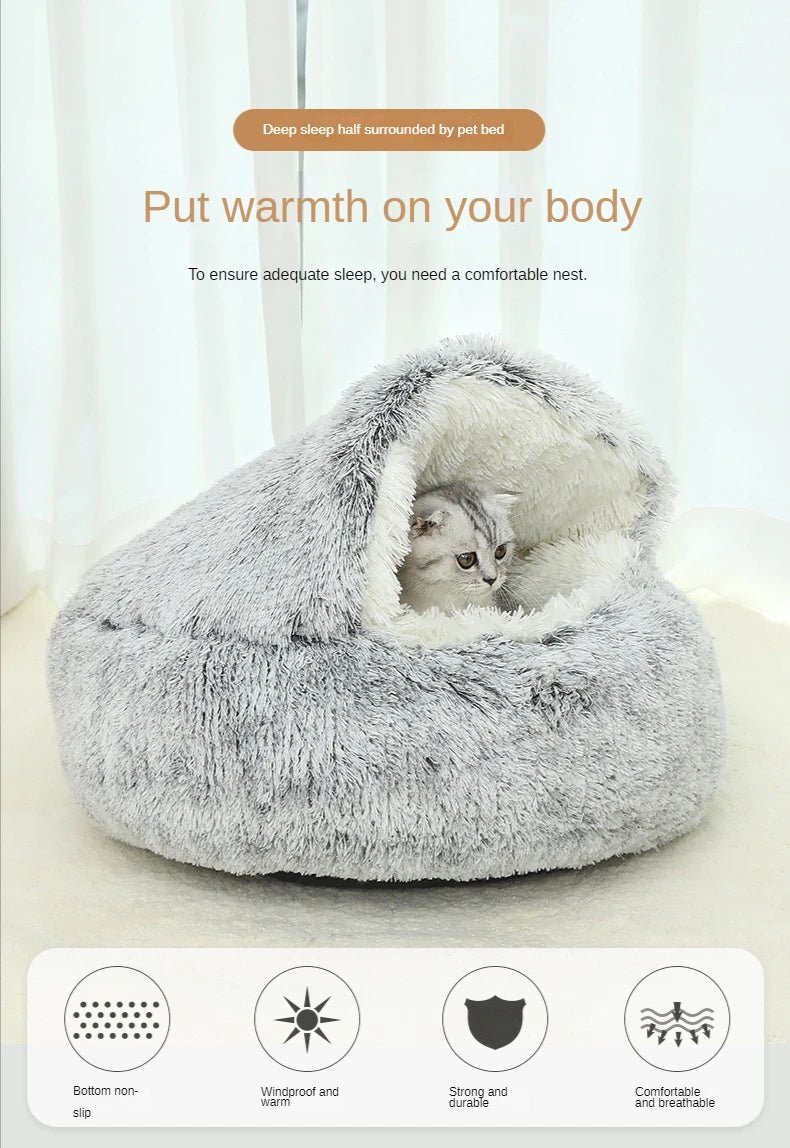 Dog CozyNest 2-in-1 Plush Cat Bed ATHLEXES