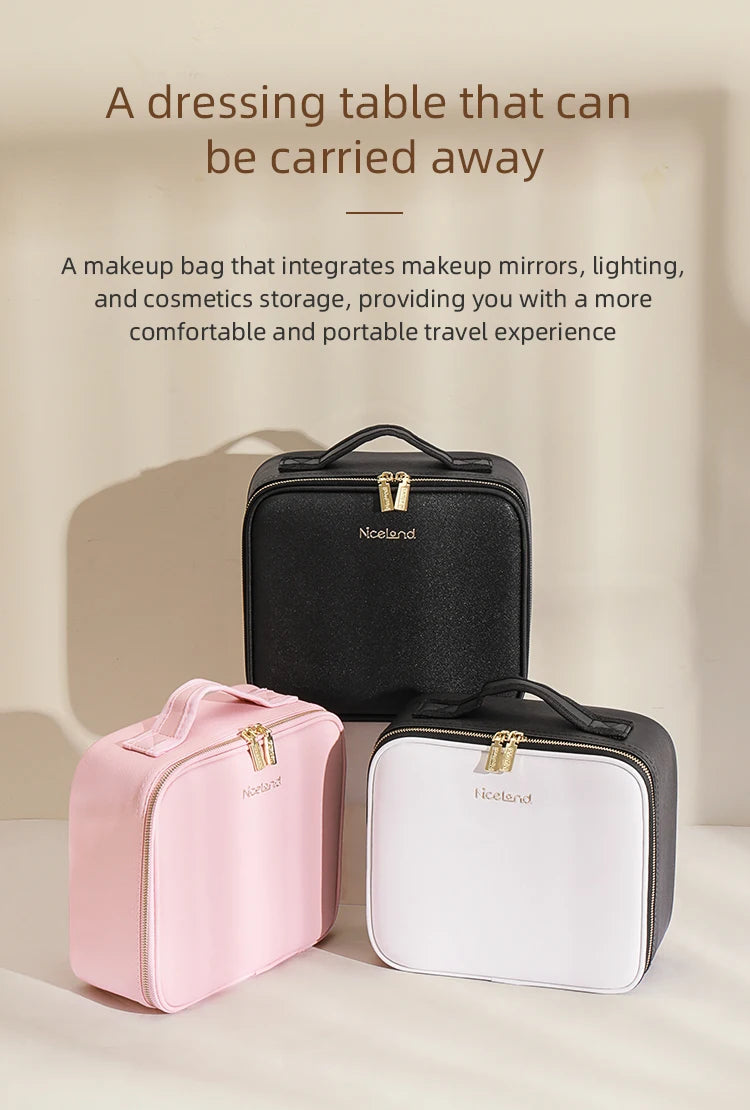 LuxeGlow LED Makeup Train Case ATHLEXES