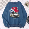 Japanese Crane Sunset Fleece Pullover Sweatshirt ATHLEXES