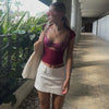 Blue Y2K Backless Crop Top for Women ATHLEXES