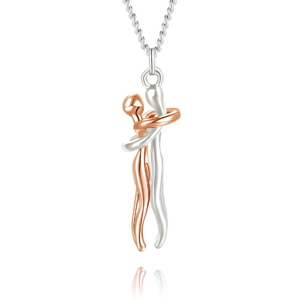 Seulement 14K Gold Embrace Pendant Couple Necklace ATHLEXES