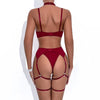 Sexy Lingerie Set Bow Bra Black Temptation Four Piece Set ATHLEXES