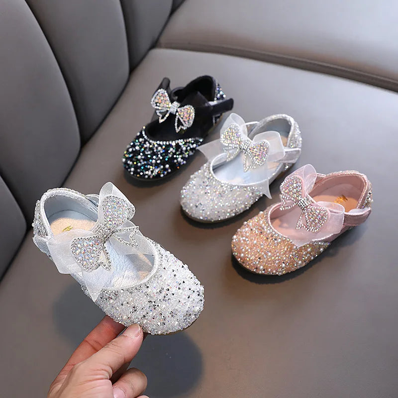 AINYFU Girls' Sequined Princess Shoes with Bowknot 2024 ATHLEXES