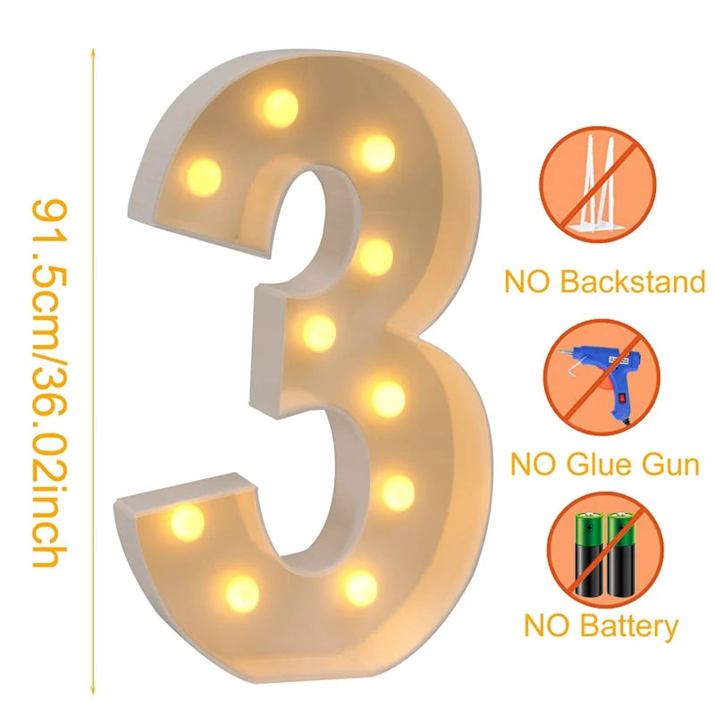 Giant LED Birthday Number Frame for Celebrations ATHLEXES