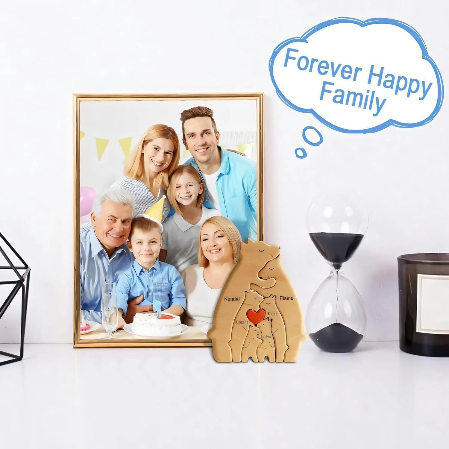 Personalized Wooden Bear Family Puzzle Decor Gift ATHLEXES