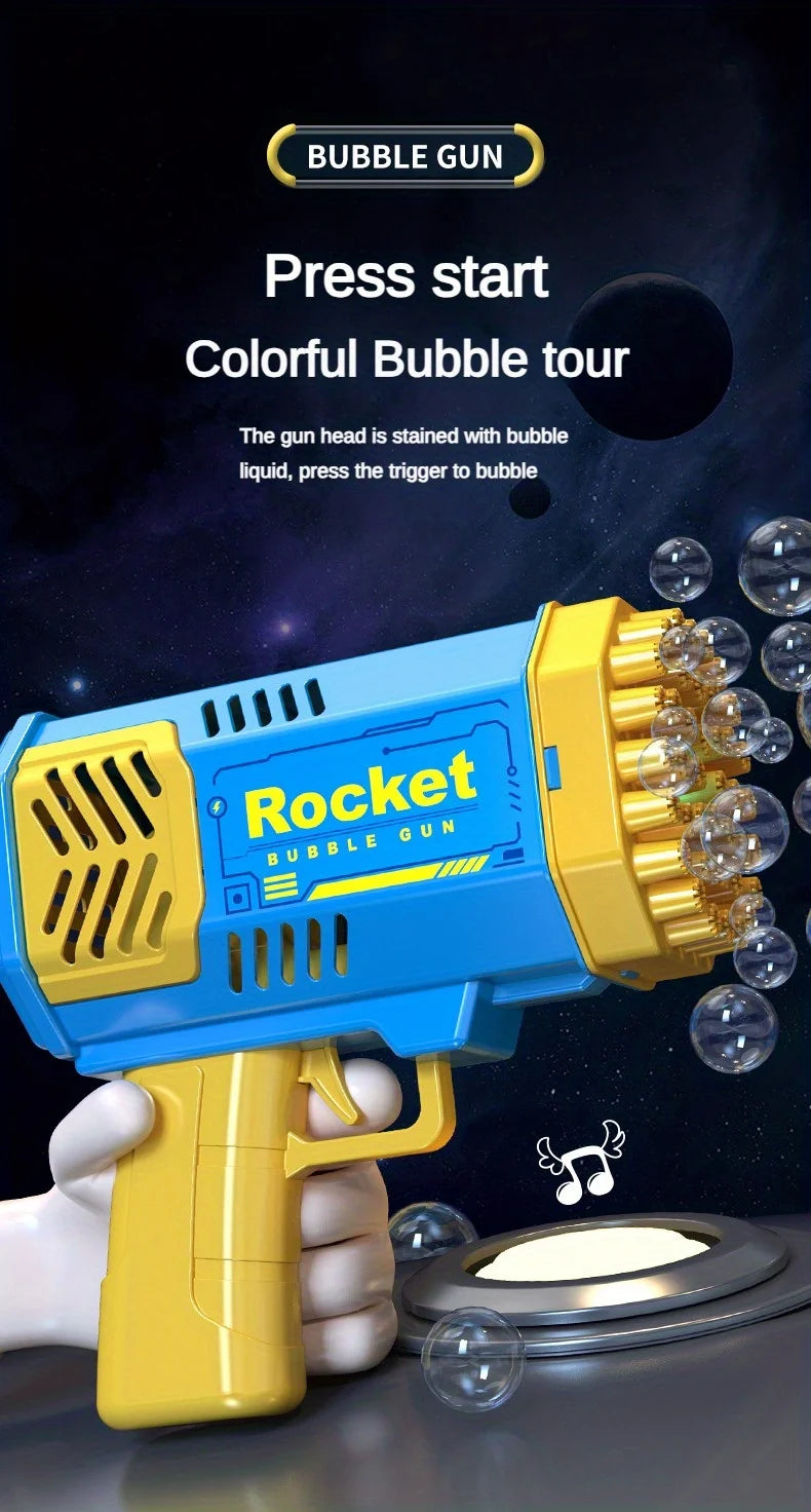 Kids' 40-Hole Rocket Bubble Gun with LED Light ATHLEXES
