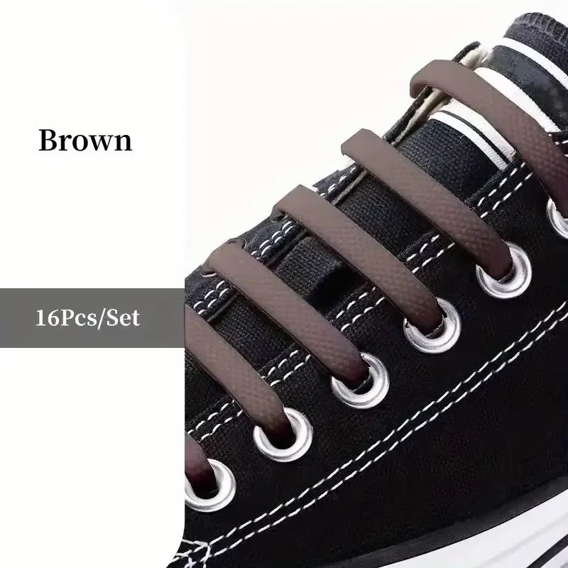 No-Tie FlexiShoelaces 16pcs for Sneakers & Sports ATHLEXES