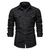 AIOPESON Men's Casual Cotton Denim Shirt ATHLEXES