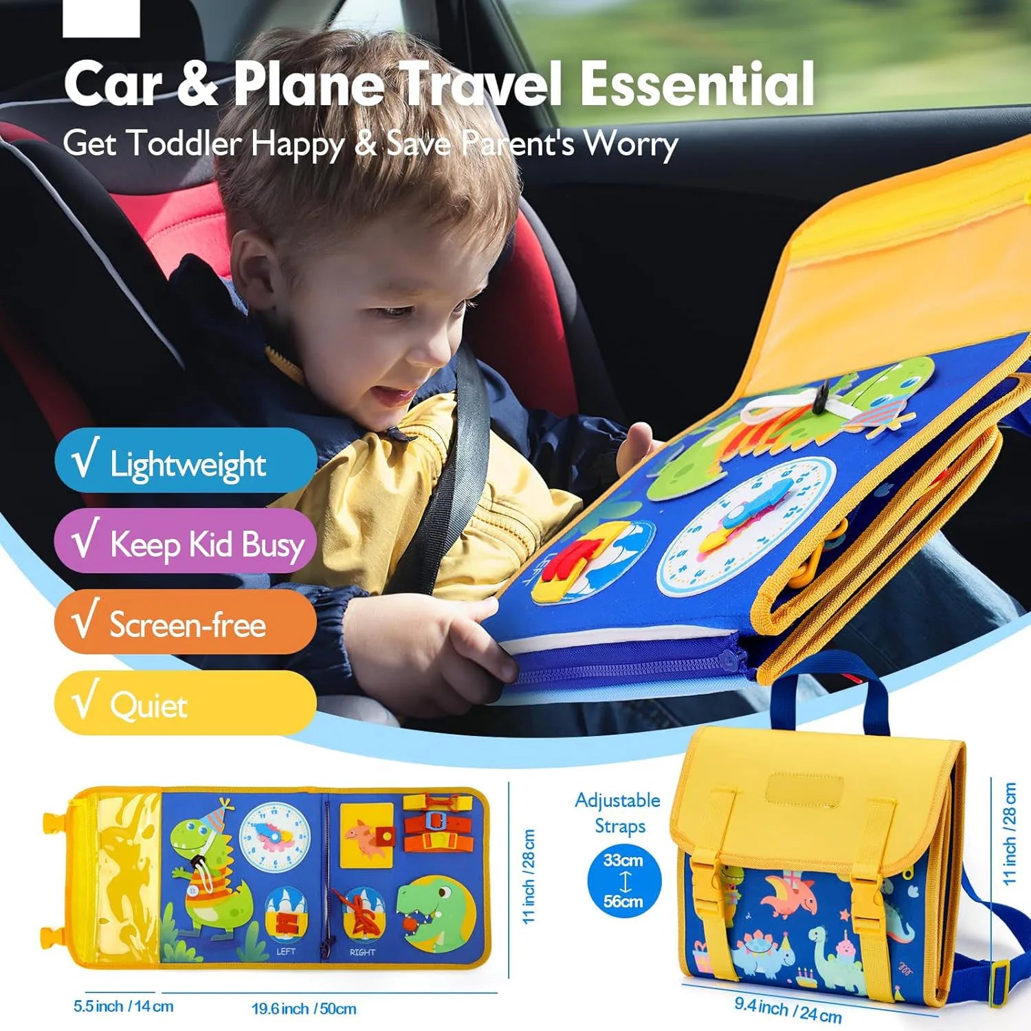 Toddler Sensory and Educational Busy Board Backpack ATHLEXES