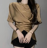 Satin Elegance Summer Short Sleeve Top ATHLEXES