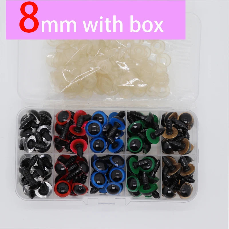 100pcs Mixed Size Plastic Safety Eyes for DIY Crochet Doll &Toy Accessories ATHLEXES