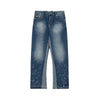 Retro Spliced Denim Trousers for Trendy Couples ATHLEXES