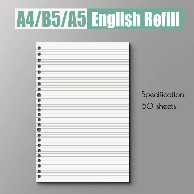 Refillable A4 A5 B5 Spiral Loose Leaf Notebook ATHLEXES
