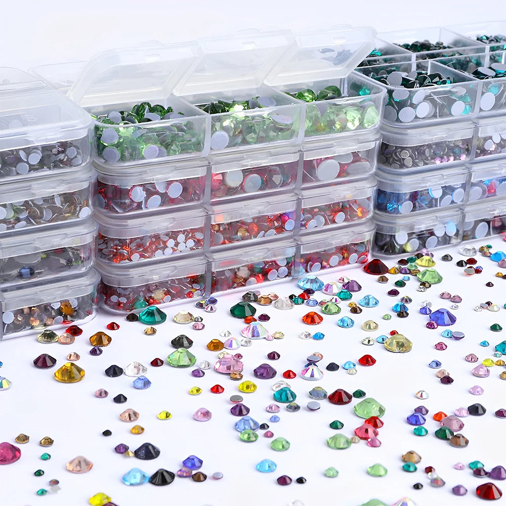 GlamCrystal 1540Pcs Hotfix Glass Rhinestones Set SS6-SS30 ATHLEXES