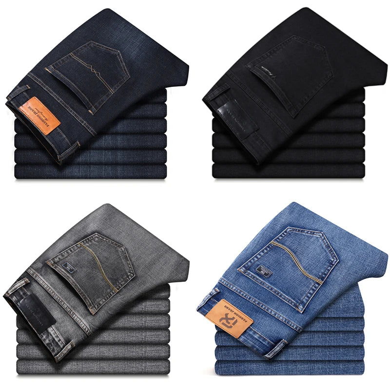Classic Fit Stretch Denim Trousers for Men ATHLEXES