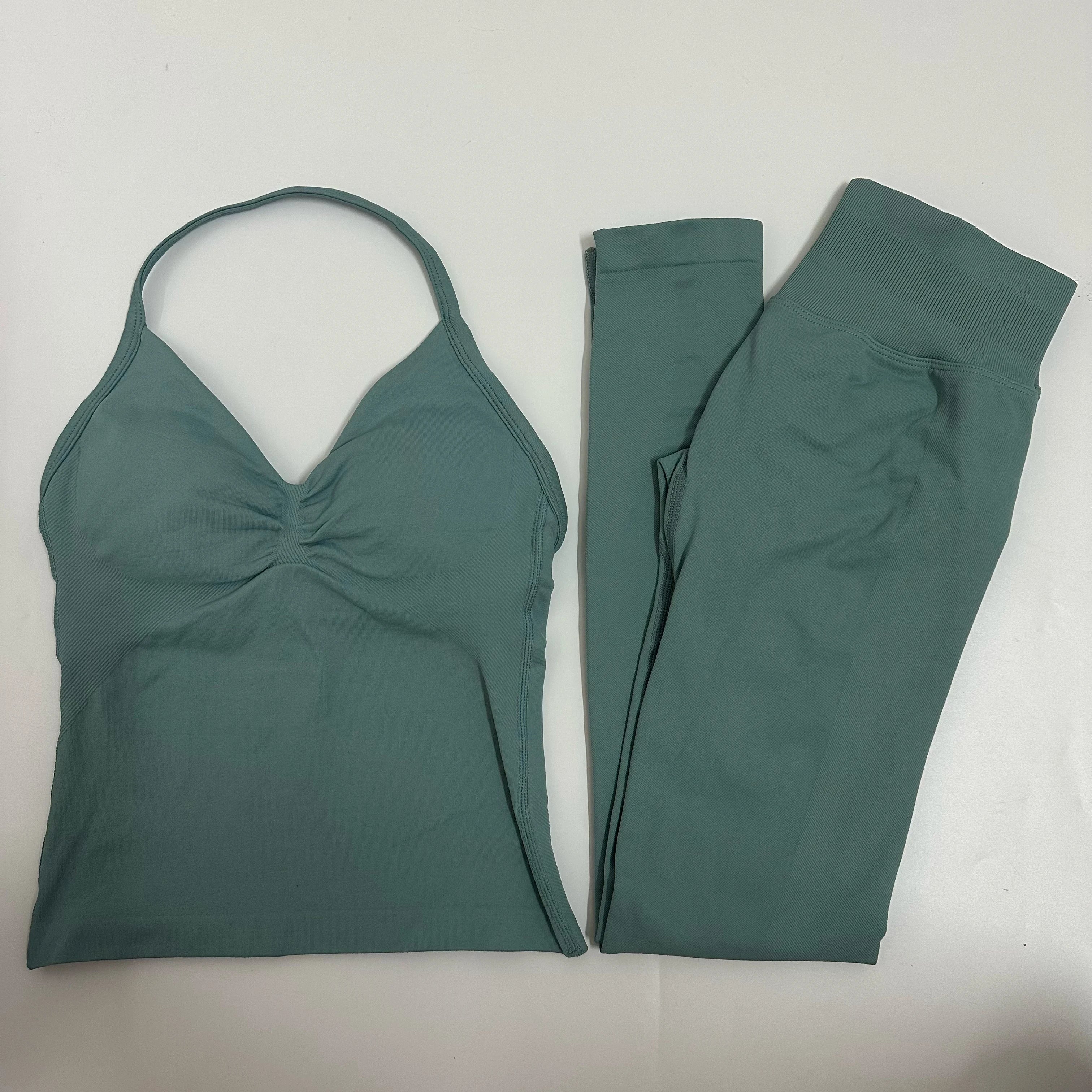 ElevateFit Backless Yoga Leggings and Tank Set ATHLEXES