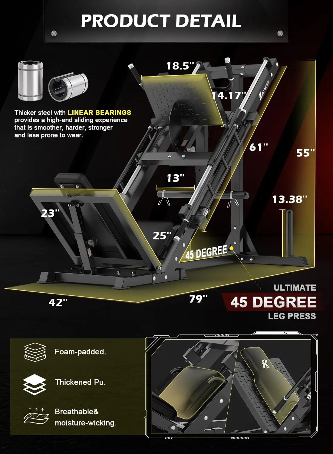Elite Leg Press Hack Squat Machine for Total Leg Training ATHLEXES