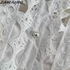 Elegant Hollow Out Lace Long Sleeve Dress ATHLEXES