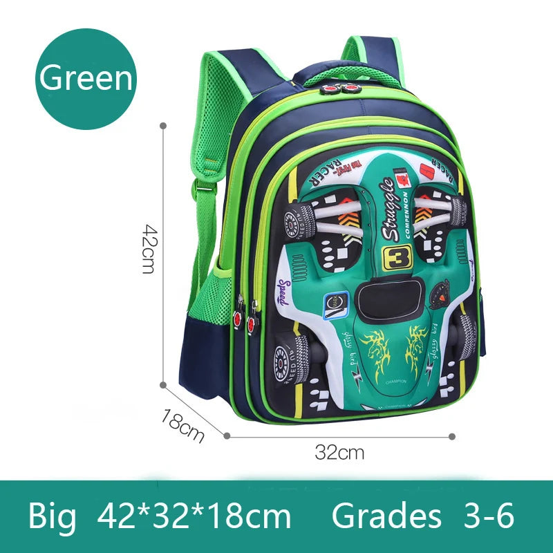 3D Waterproof Kids Car Backpack for School ATHLEXES