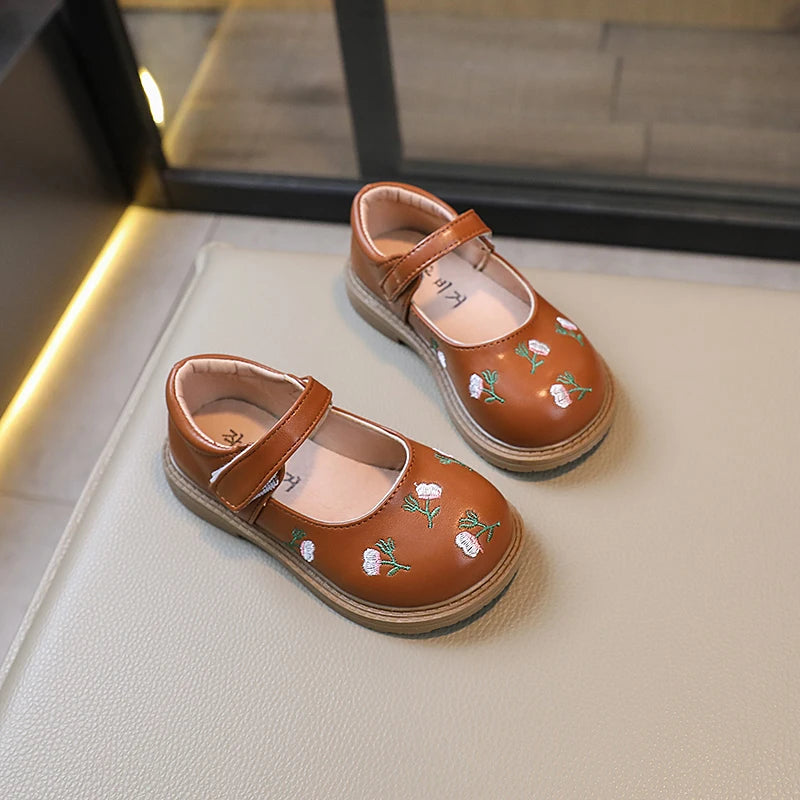 Princess Blossom Leather Mary Janes for Girls ATHLEXES