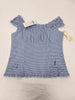 Chic Blue Plaid Puff Sleeve V Neck Crop Top ATHLEXES