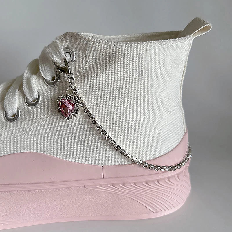 Chic Heart Tassel Boot Shoe Chain Jewelry for Trendy Sneakers ATHLEXES