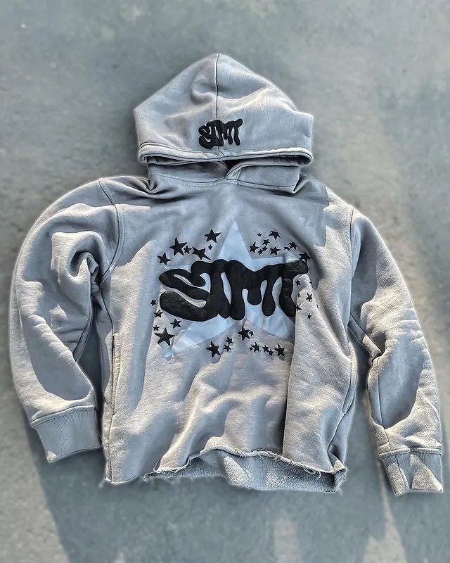 Gothic Star Print Zip Hoodie for Men’s Sport Style ATHLEXES