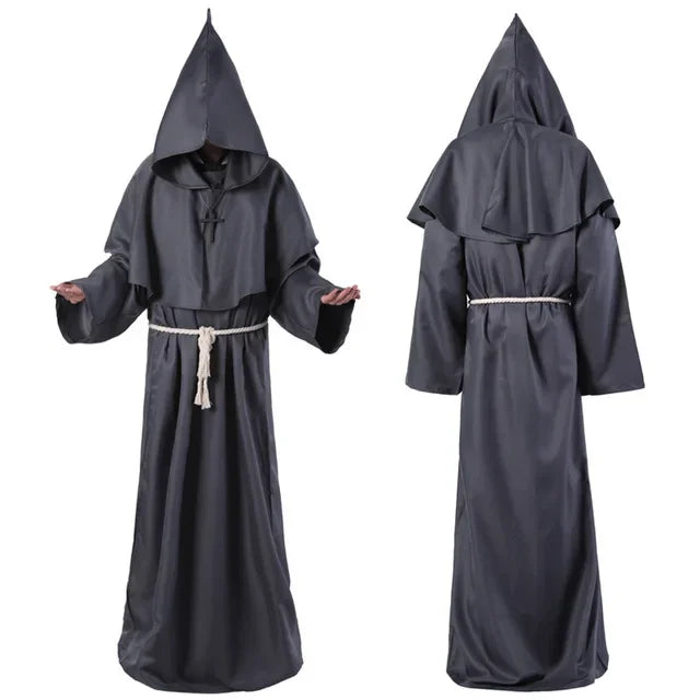 Medieval Monk Cowl Robe Halloween Cosplay Cloak ATHLEXES
