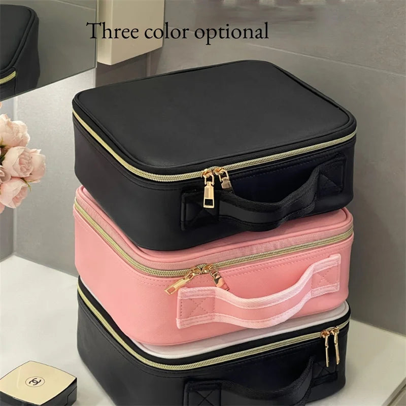 LuxeGlow LED Makeup Case with Mirror ATHLEXES